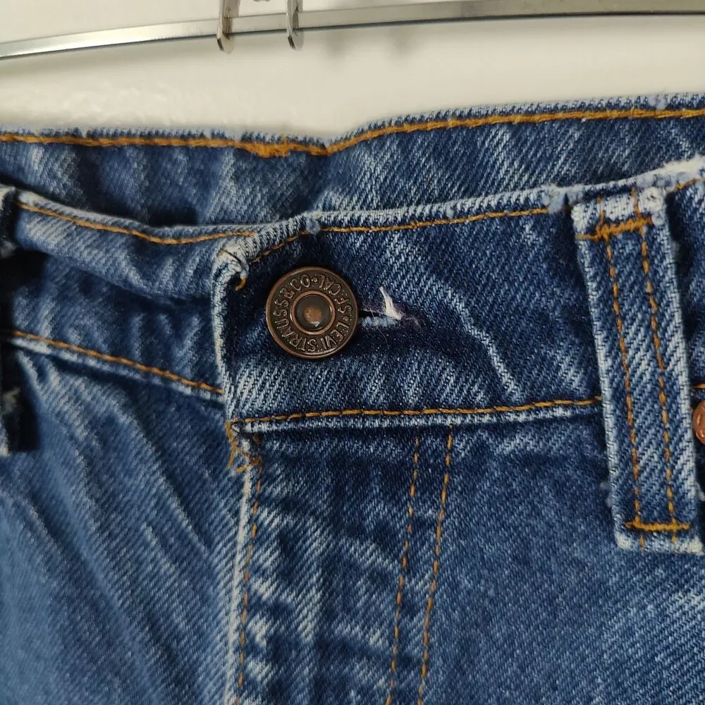 Vintage 80s Levis Orange Tab 575 Blue Denim Jeans Size 33x29 (Tag 36x31) USA